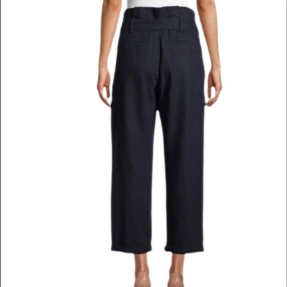 Joe’s pants Womens size 27 linen Cotton blend paper bag midnight high waisted - Picture 2 of 11